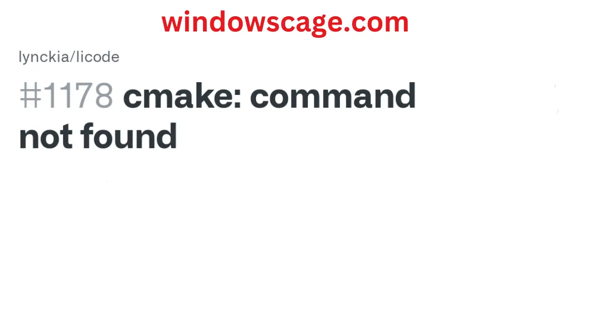 cmake command not found