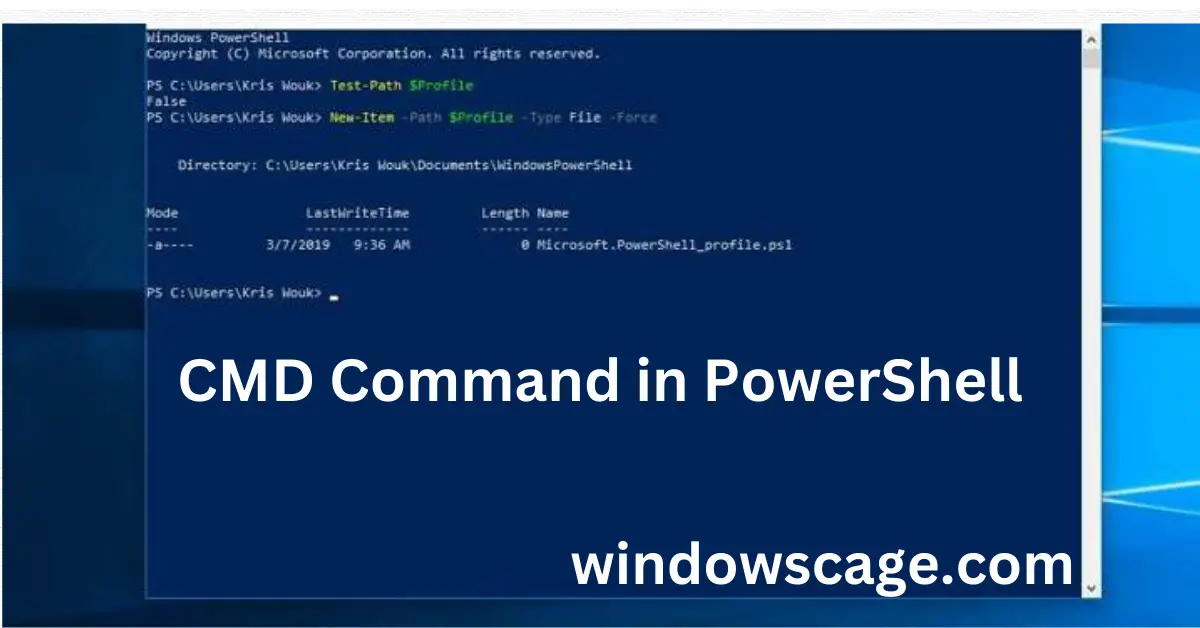 CMD Command in PowerShell